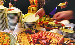 catered lunch buffet table